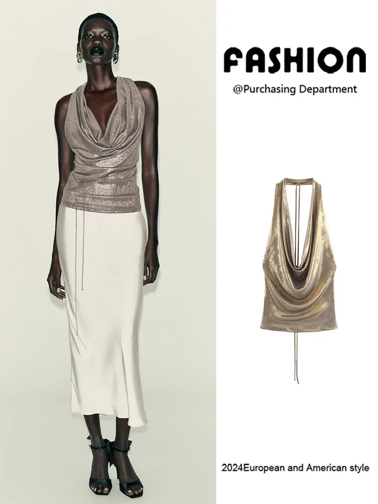 

Весна 2026: Новая женская модная блузка с драпированным воротником и эффектом падения, этнический сценический костюм, универсальный