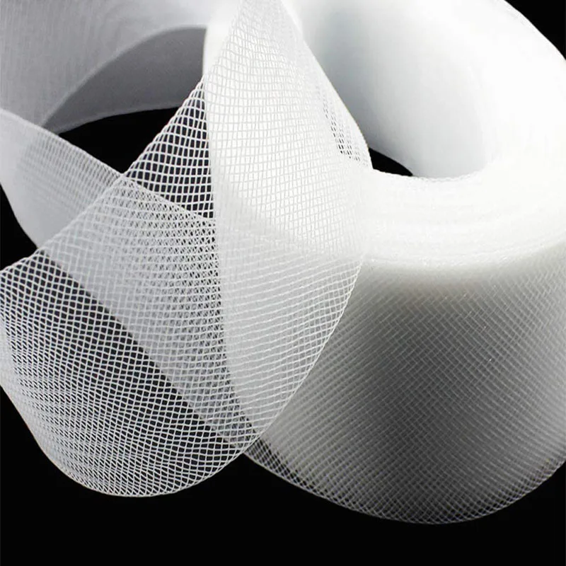 25/50 Yards Stiff Polyester Horsehair Braid for Boning Sewing Wedding Bridal Dress Dance Formal Dress Crinoline Mesh Crafts