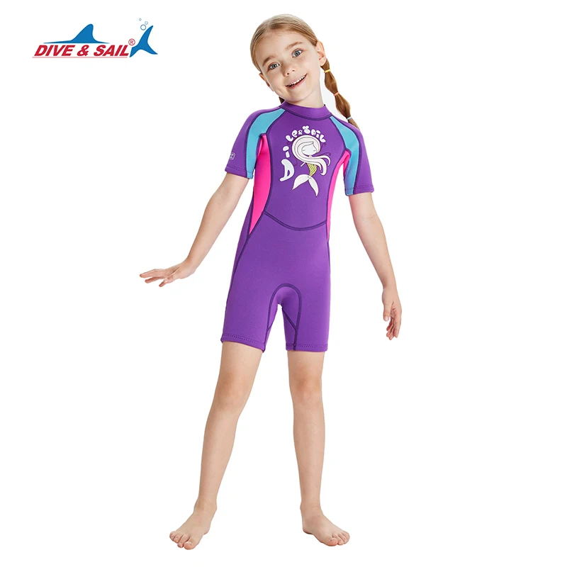 Muta per bambini per ragazzi e ragazze Shorty 2.5mm Toddlers Youth Neoprene Back Zip One Piece Child Thermal Wet Suits Diving Snorkeling