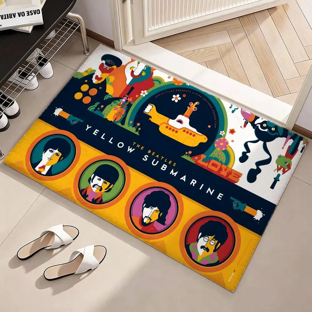 Famous Rock Band T-he-b-beatles Singer Floor Mat Soft Flannel Non-Slip Door Mat - Thickened Rug for Living Room Home Decor