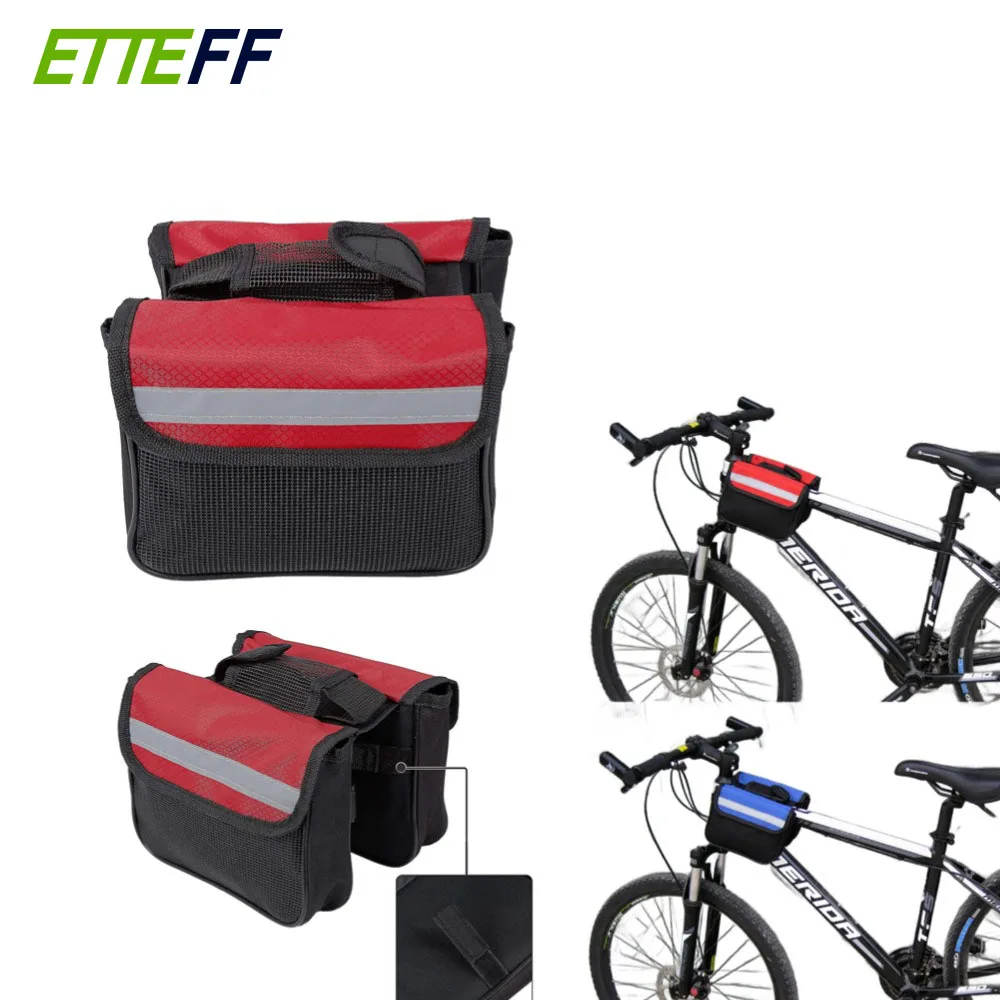 

Bike Frame Bag Cycling Saddle Pouch-Front Tube Double Side Waterproof Bike Rack Carrier Bag Black Cycling Accessories Storage