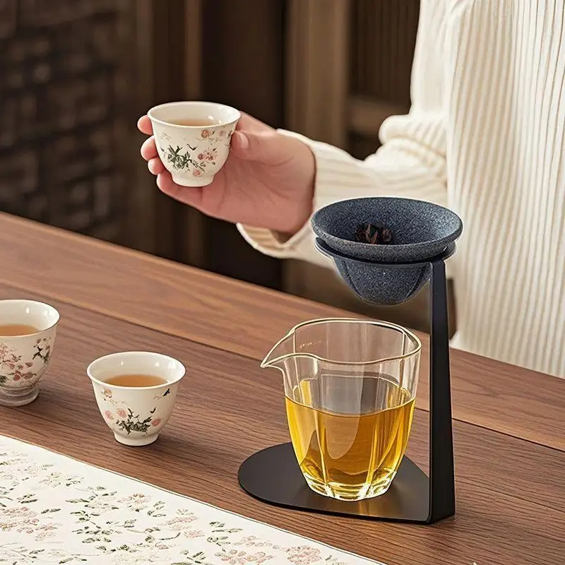 Ceramic Tea Strainer Set Heat Resistant Microporous Smooth Surface for Home Office Afternoon Tea Brewing