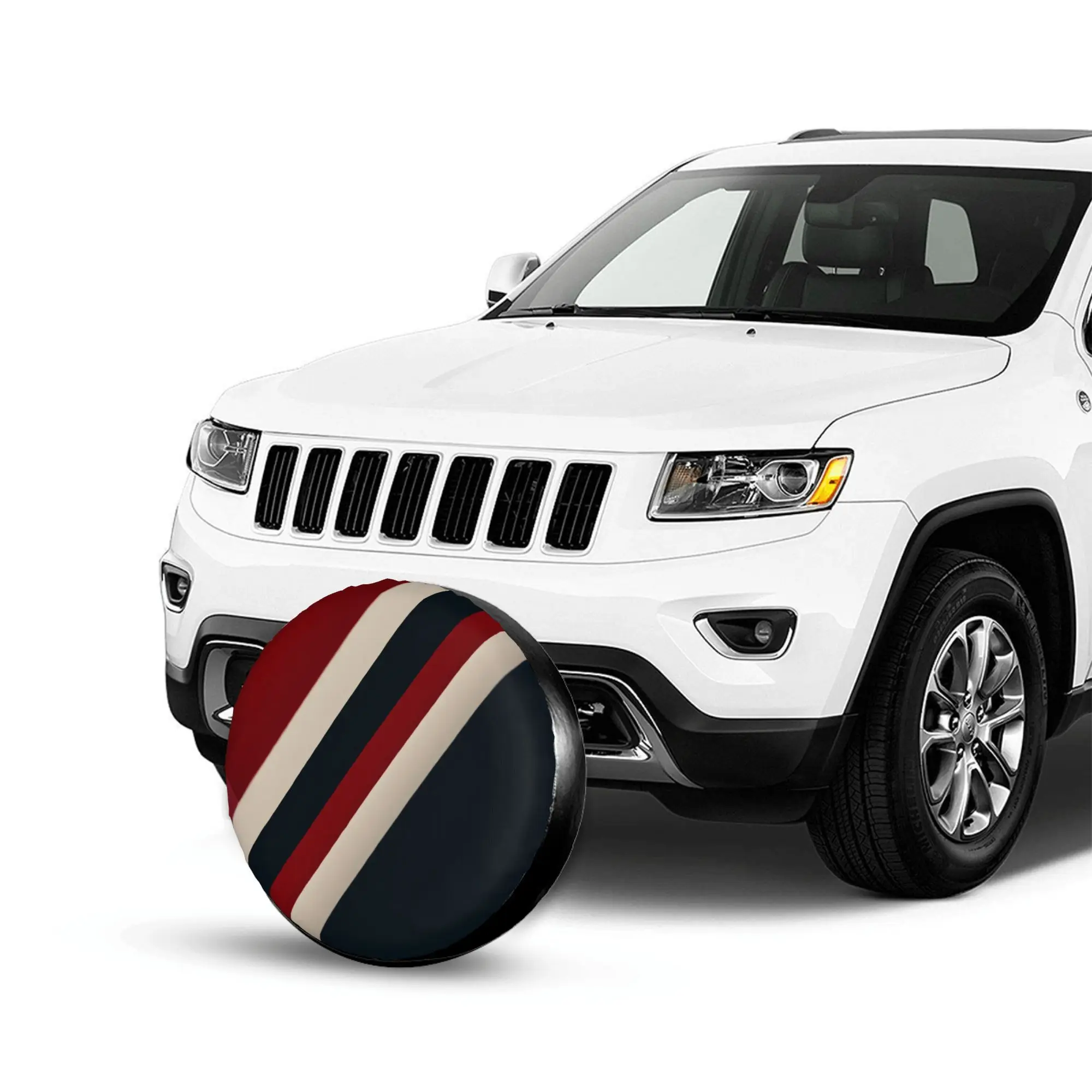 1pc Heavy-Duty Striped Spare Tire Cover Compatible For 14
