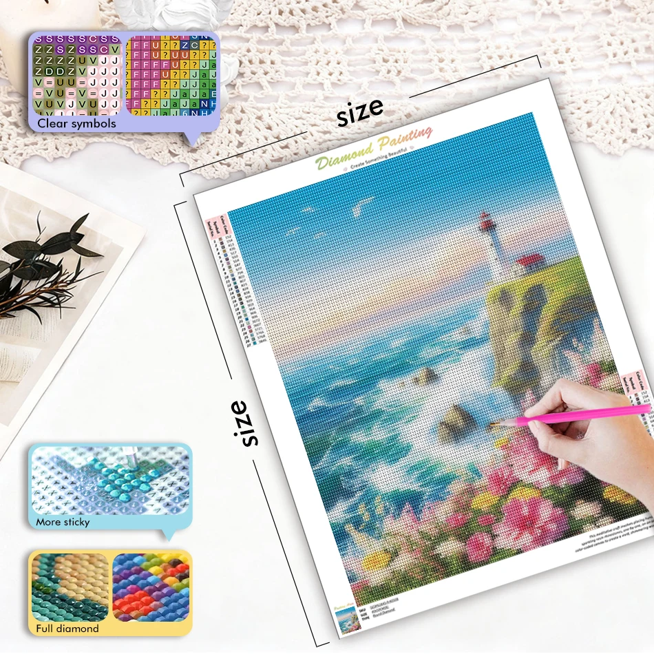 CHENISTORY Diamond Painting Diy Crafts Adult Kits seascape Landscape Home Decor Handicraft Rhinestone Of Picture Handicraft Kit