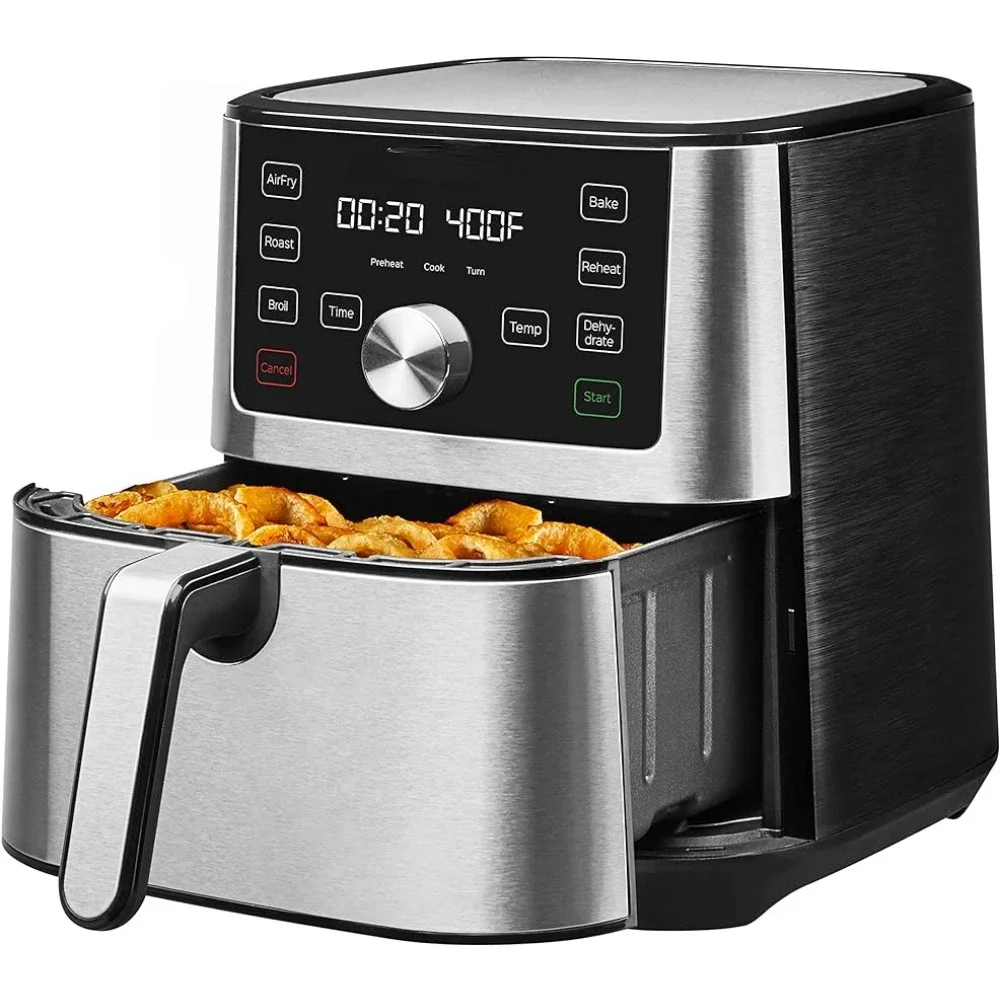 

Air Fryer, 6-in-1 Functions Broils, Dehydrates, Crisps, Roasts, Reheats, Bakes for Quick Easy Meals