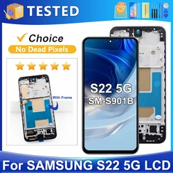 S22 For Samsung Tested For S22 5G S901B S901U S901W S901N S901E LCD Display Touch Screen Digitizer Assembly Replacement
