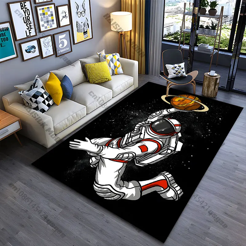 Astronaut playing with planet carpet Yoga living room room decor children's crawling mat doormat area rug games mat