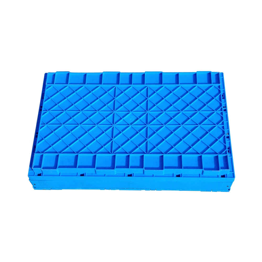 600x400x270 mm Reusable Collapsible Plastic Folding Storage Box Bin with Attached Lid