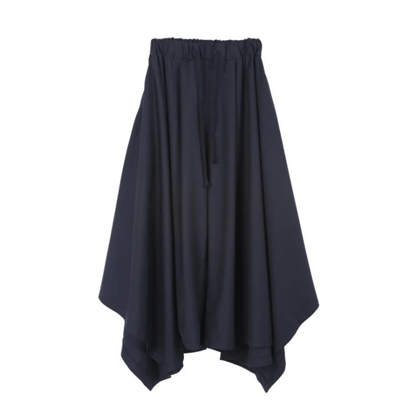 

Men Gypsy Cotton Linen Wide-legged Loose Pants Drawstring Hiphop Vintage Men Pants Elastic Casual Baggy Hakama Pants Hip-hop