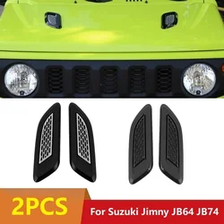 Carbon Fiber ABS Car Hood Air Outlet Cover Vent Decoration Stickers For Suzuki Jimny JB64 JB74 2018-2022