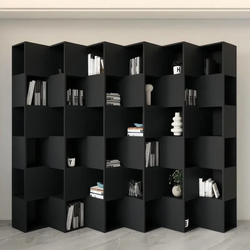 Creative art bookshelf, solid wood shelf, home floor-to-ceiling bookcase