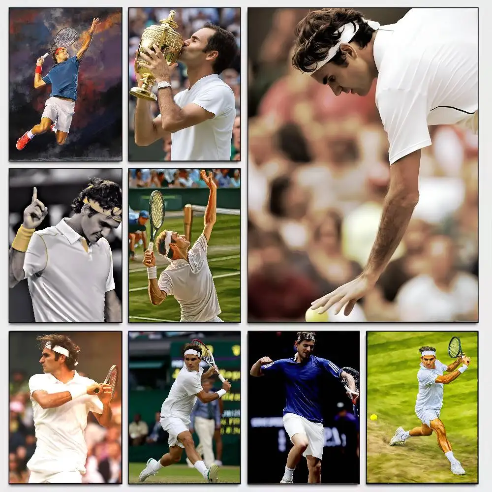 Ball Game Star R-roger Federer Poster Art With Prints Home Bedroom Living Room Decoration Gift