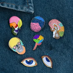 Harong Medical Head Brain Enamel Brooch Human Anatomy Pin Clothes Backpack Badge for Medical College Teacher Nurse Doctor