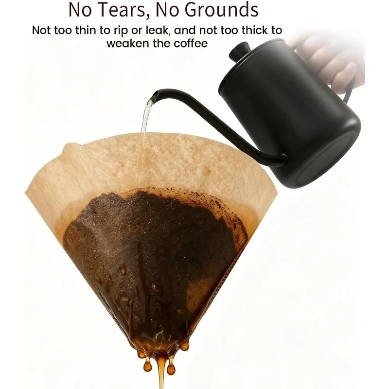 Cone Coffee Filters Wood Pulp 01 Disposable Natural Paper Filters1-3Cup, Cone Filters for Pour Over and Drip Coffee Maker