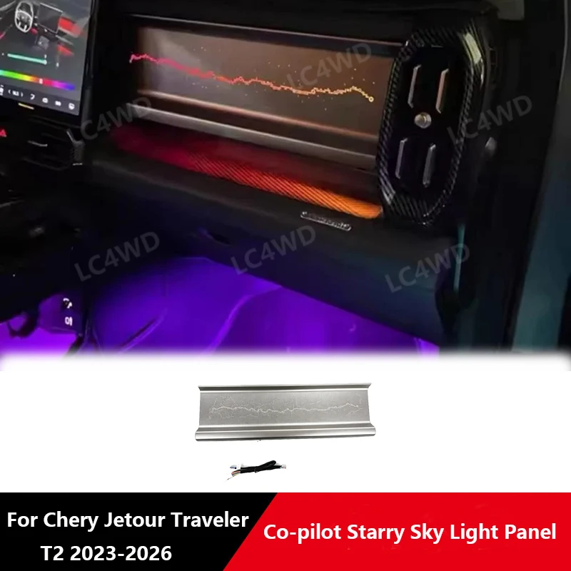 Off Raod 4X4 Interior Accessories Co-pilot Starry Sky Light Panel Atmosphere Lamp For Chery Jetour Traveler T2 2023-2026