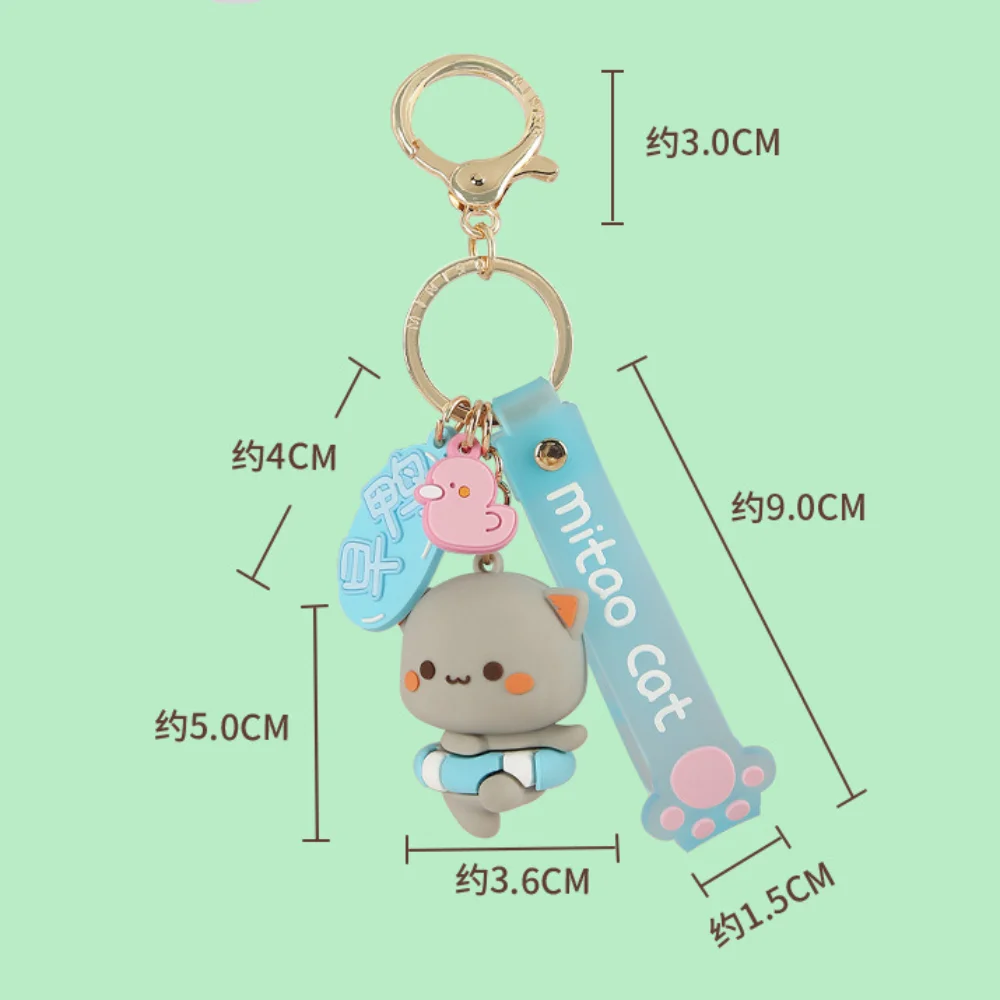 Car Key Holder Cute Mitao Cat Keychain Key Accessories Model Toys Cat Keychain Key Ring Trinket Cartoon Cat Keyring