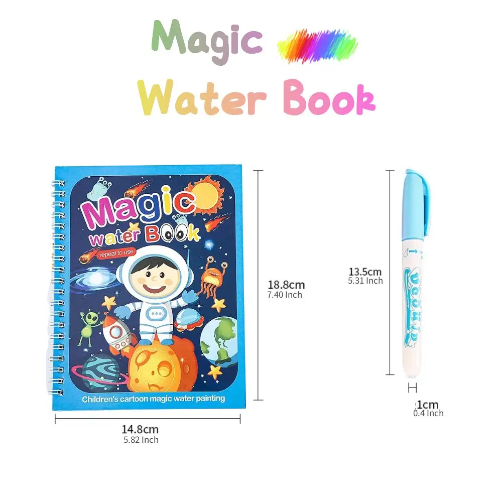 Livro Mágico De Desenho De Água, Brinquedos Montessori, Livro De Colorir Reutilizável, Livro De Desenho De Água Mágica, Educação Infantil Sensorial, Novo, 1Pc