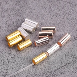 50pcs 6x3mm Cylinder Tube Color Plated Brass Metal Loose Spacer Beads For Jewelry Making