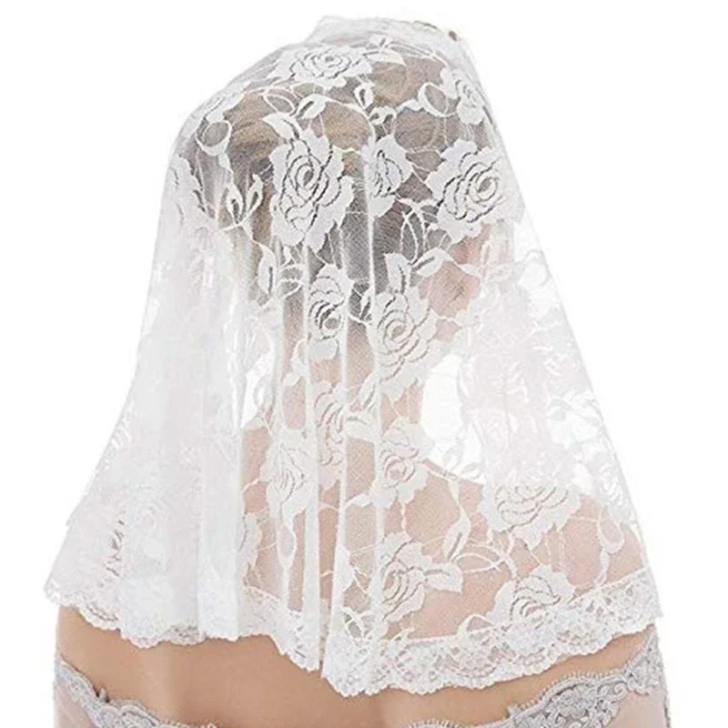 ใหม่ละติน Mass Veil Lace Mantilla สําหรับเจ้าสาวโบสถ์คาทอลิกวันฉลองพิเศษ