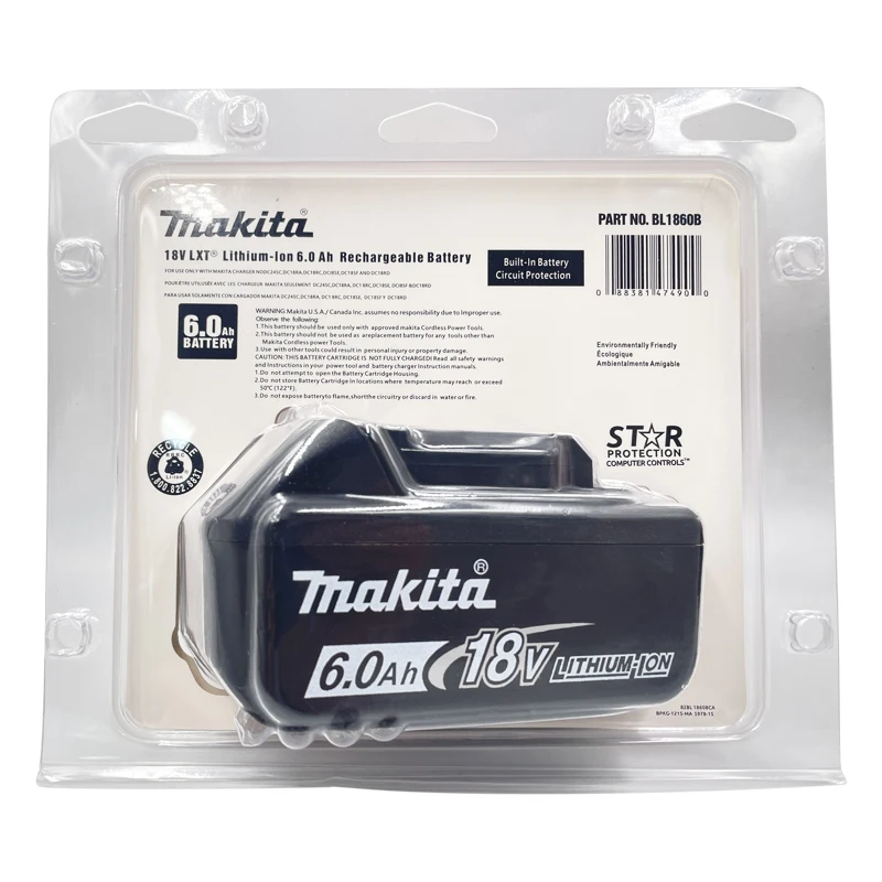 Imagem -06 - Makita Original 6ah para Makita 18v Bateria Bl1830b Bl1850b Bl1850 Bl1840 Bl1860 Bl1815 Bateria de Lítio de Substituição