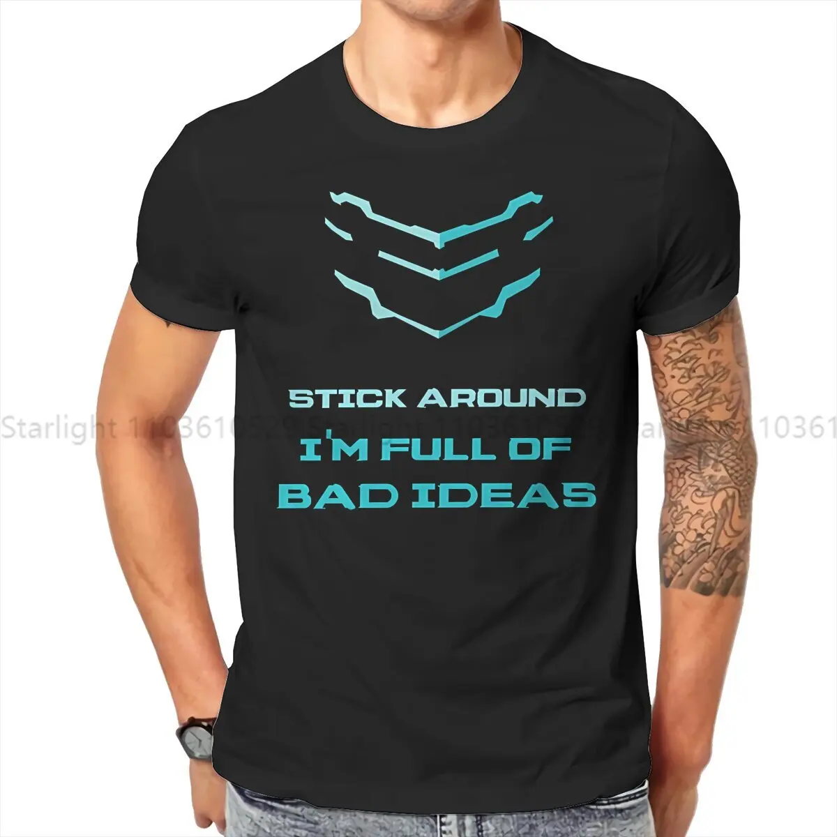 Dead Space Newest TShirt for Men Stick Around Round Collar T Shirt Distinctive Gift Tops