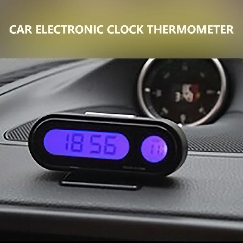 Multifunctional Car Electronic Clock Night Light Interior Center Console K02 Thermometer Timetable Display Car Accessory