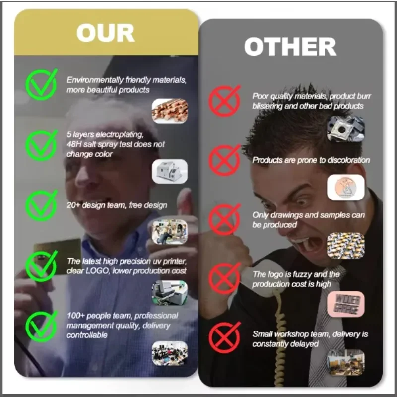 بطاقة هوية معدنية مخصصة من الفولاذ المقاوم للصدأ بطاقات عمل مخصصة مع عملية تجويف للطباعة بالأشعة فوق البنفسجية لهدايا الأعمال