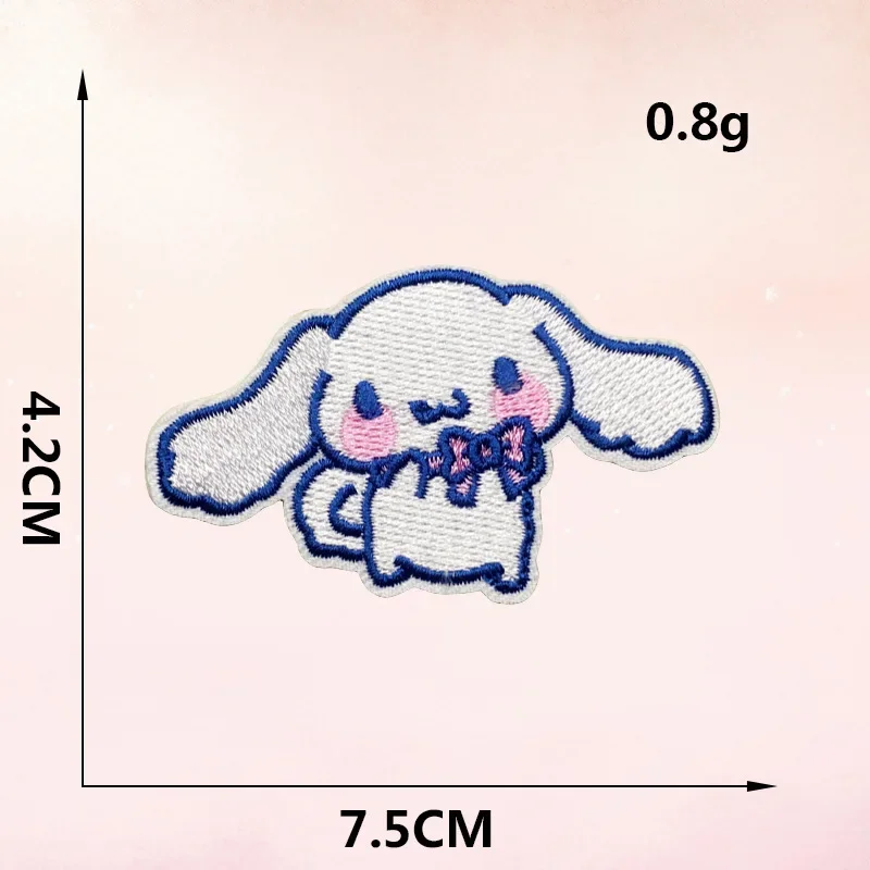 Cartoon Kuromi Cinnamoroll Anime Fusible Patches on Clothes Embroidery Patch Garment Hoodies Pants Accessories Kawaii Gift Pat