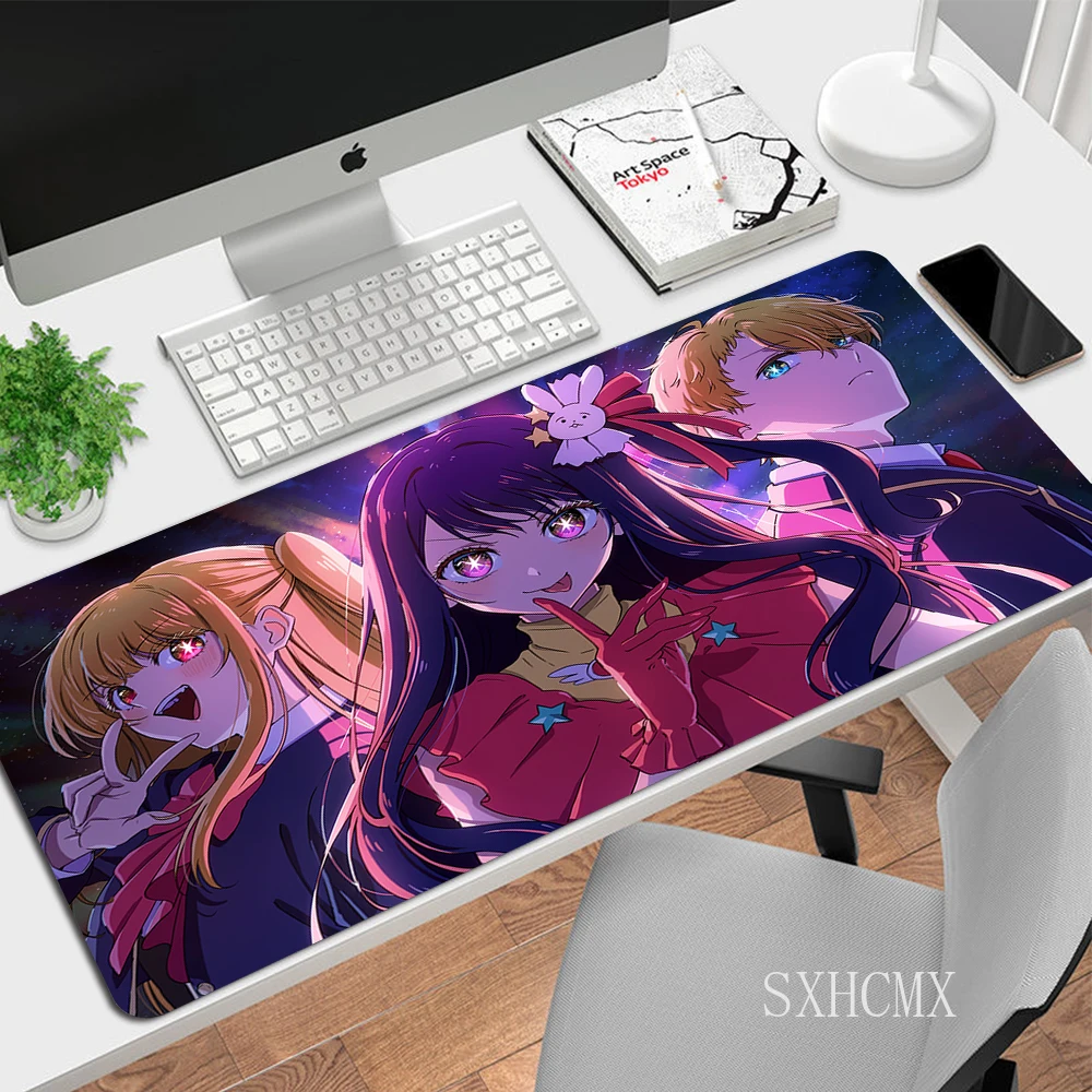 Oshi No Ko Hoshino Ai Gaming Mouse Pad Kawaii Girl Large Desk Pad Desk Mat Gamer Mouse Mat XL Mousepad For Laptop PC Accessories