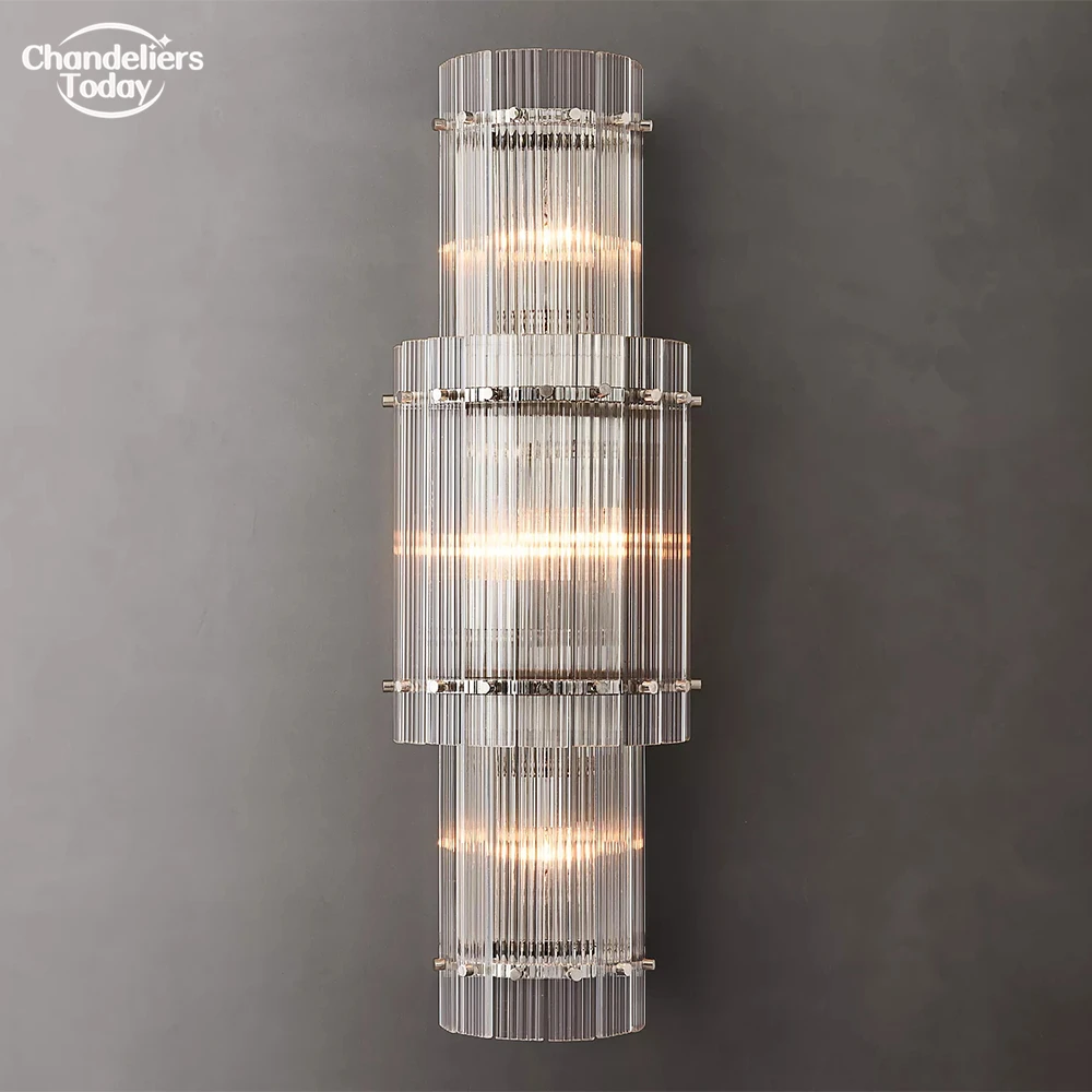 San Marco Grand Round Sconce Interior LED Wall Lighting Clear Glass Bedroom Tall Sconce Modern Home Wall Lamp for Living Room