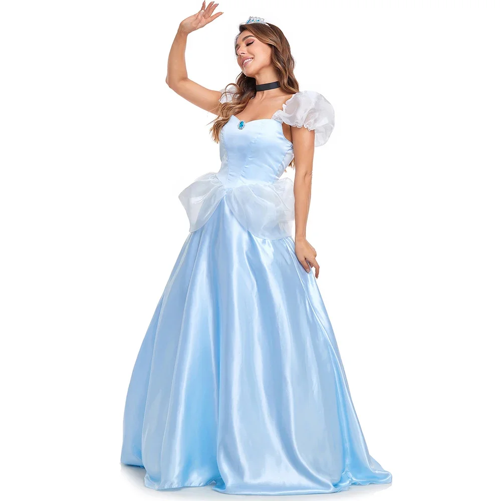 Halloween Adult Cinderella Costume Women Anime Sexy Princess Fantasia Dress Fairy Tales Medieval Princess Fantasia Fancy Dress