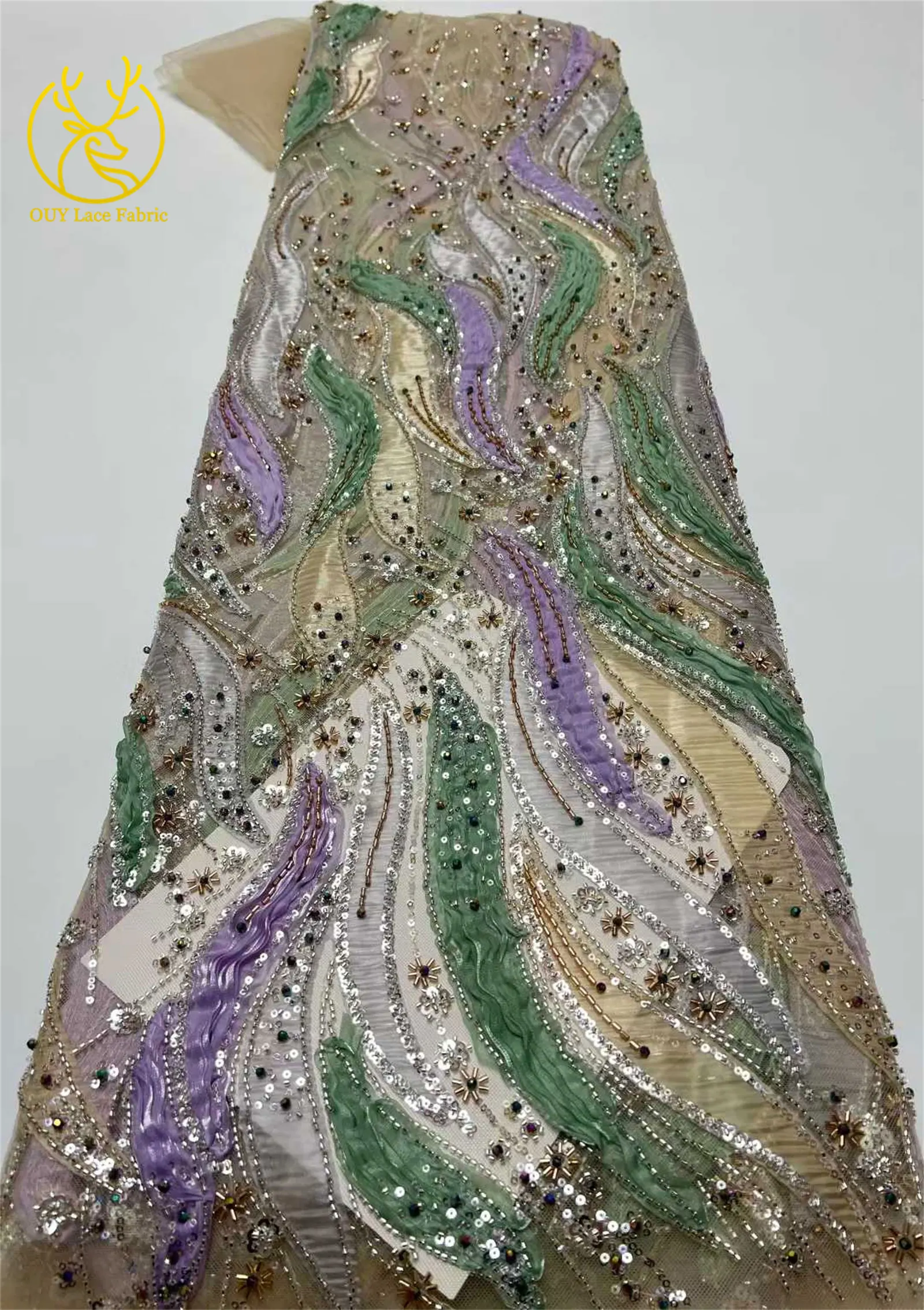 Afrikanischer Bräutigam-Spitzenstoff 2026, hochwertige Stickerei, französische Pailletten, Tüll, Nigeria-Spitzenstoff für Hochzeit, Party, Kleid – Detail 10
