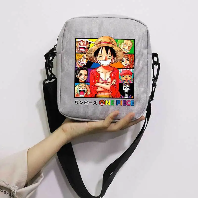 ONE PIECE Luffy cartoon printed canvas satchel Sauron animation peripheral men's simple and light casual shoulder messenger bag