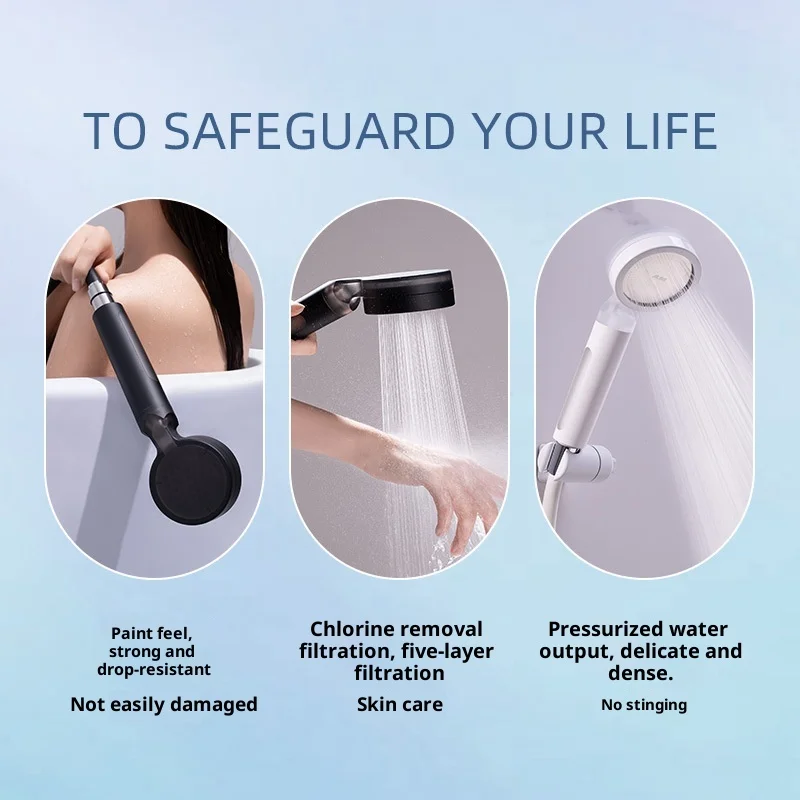 

Filter shower head, pressurized water purification handheld shower head, shower pressurized chlorine removal