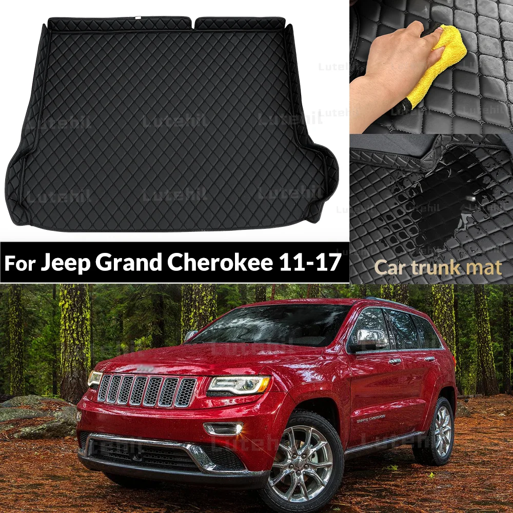 

Для Jeep Grand Cherokee 2011-2017 16, 15, 14, 13, 12, коврик в багажник автомобиля Lutehil, искусственная кожа, подкладка для багажника, аксессуары для ковров