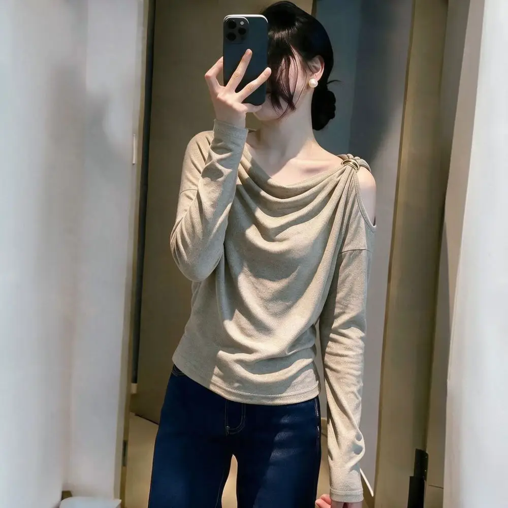 Blouse Off Shoulder - Haut amincissant à manches longues pour