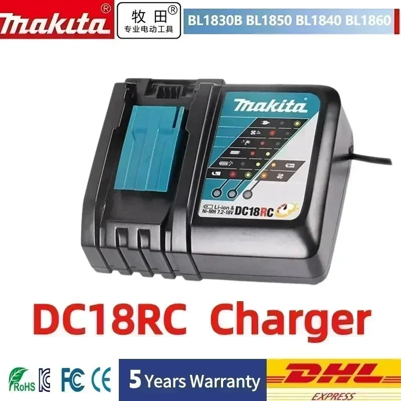 Makita bateria recarregável e carregador, adequado para ferramentas elétricas, mais recente, 18V, 3Ah, 5Ah, 6Ah, 9Ah, BL1830, BL183, 100% original