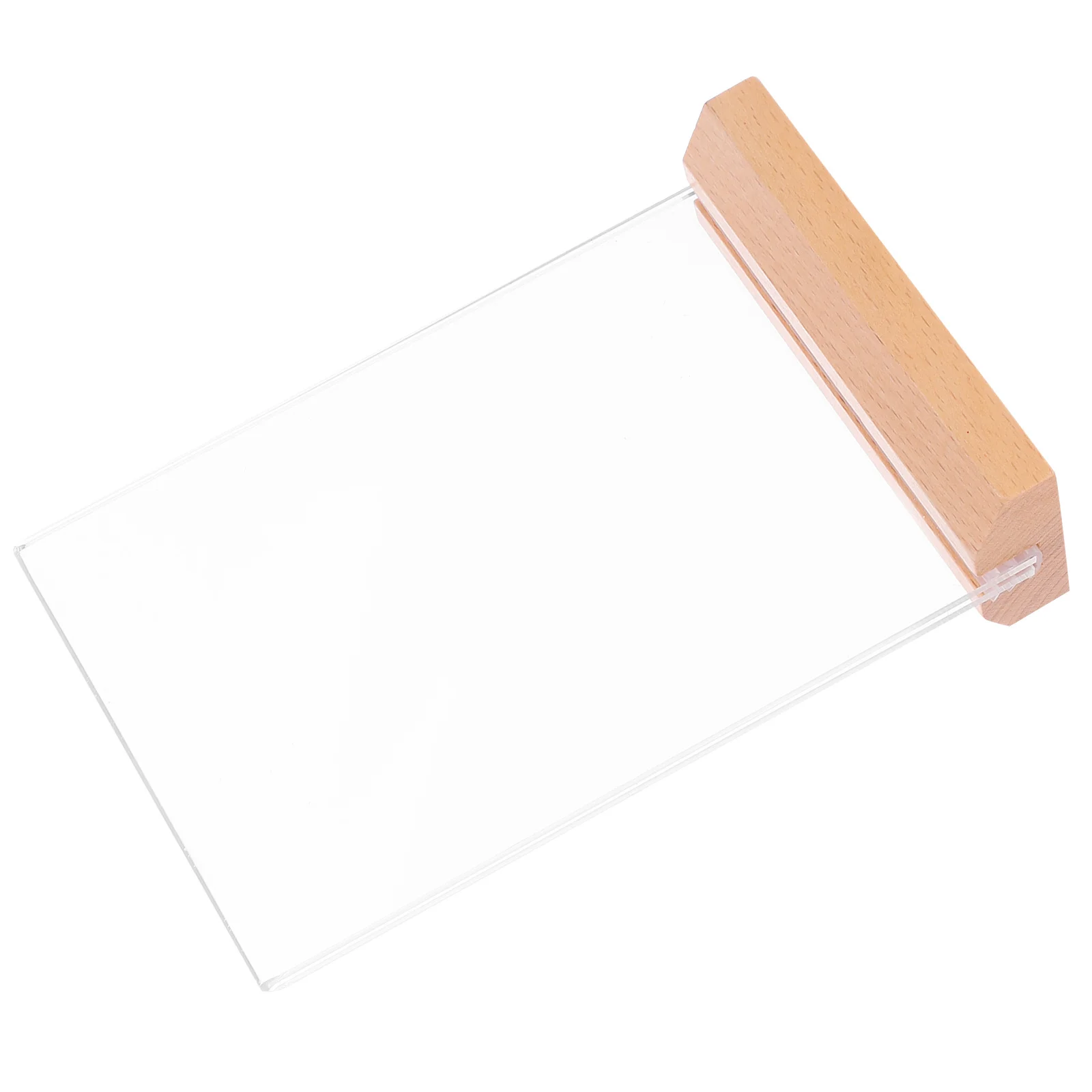 Acrylic Price Display Holder Clear Sign Stand Wood Base Stable Store Advertising Sign Professional Multi-Function Price Tag