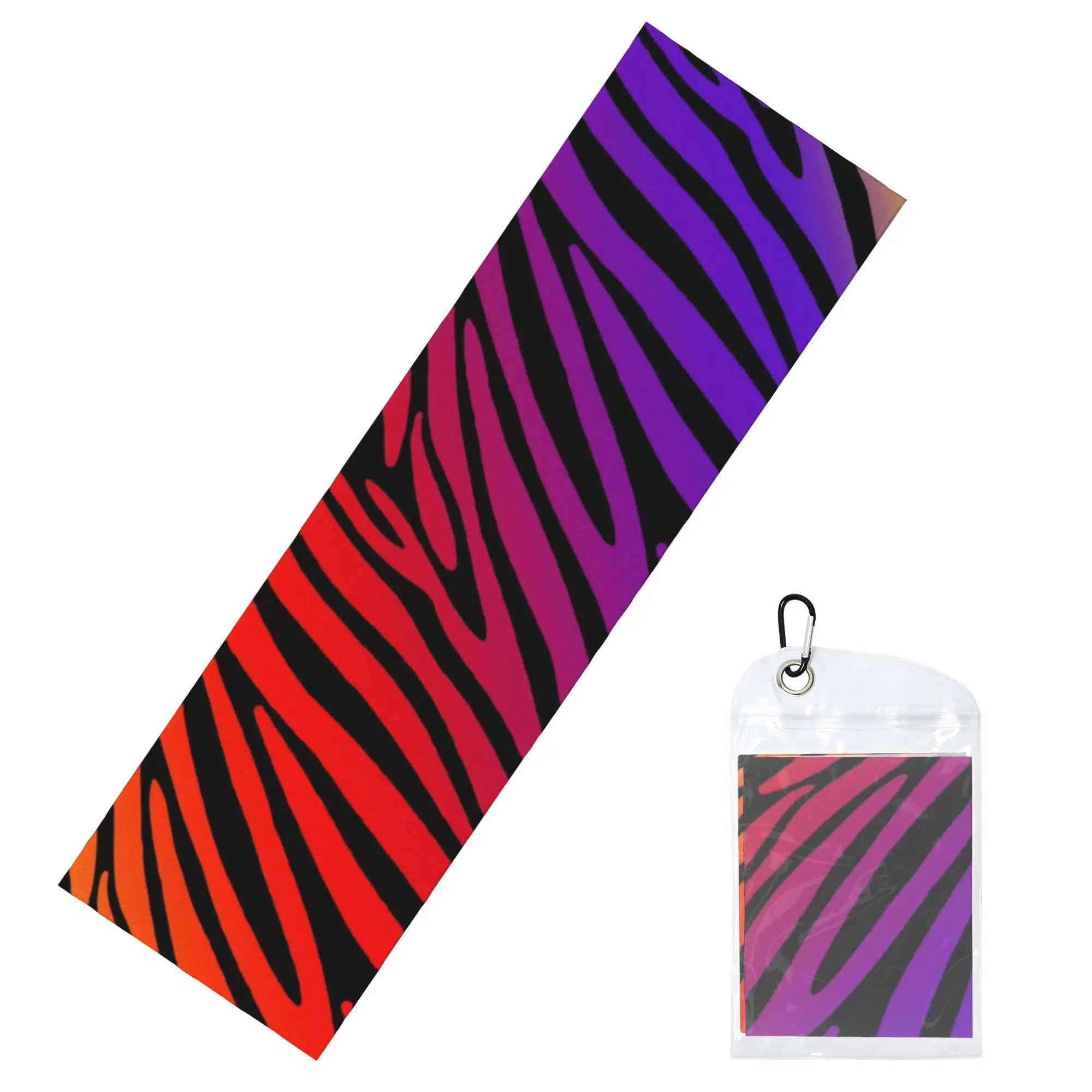 Cold Exercise Towel Colorful Zebra Print Pattern Beach Sports Yoga Swimming Camping Towel Refreshing Sports Scarf Face Towels