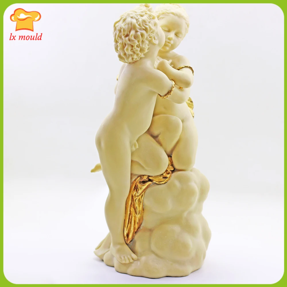 Nordic 3D Couple Candle Silicone Molds Male & Female Angel Craft Making Plaster Resin Mold for Valentine's Day Gifting