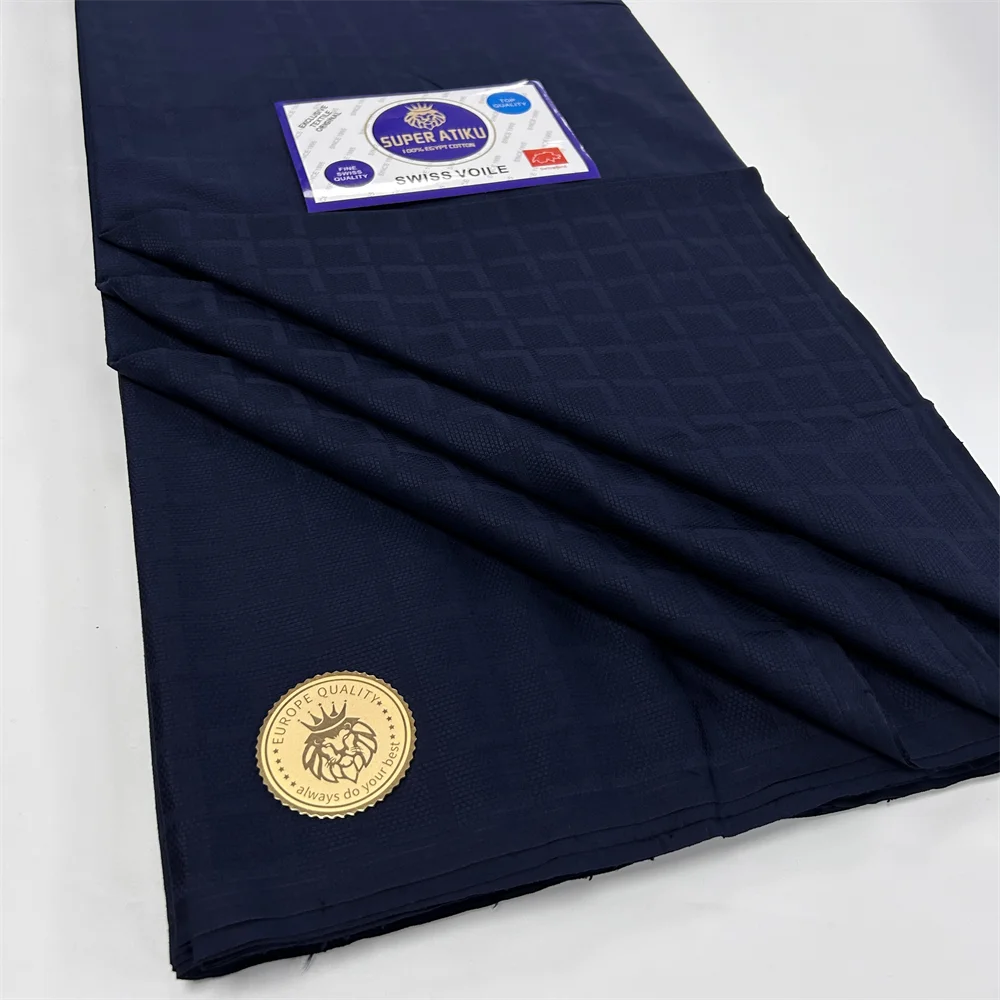 5 Yards Dubai Atiku Material 100% Cotton Top Quality Soft White African Atiku Fabric Swiss Voile Cotton for Men and Women Cloth