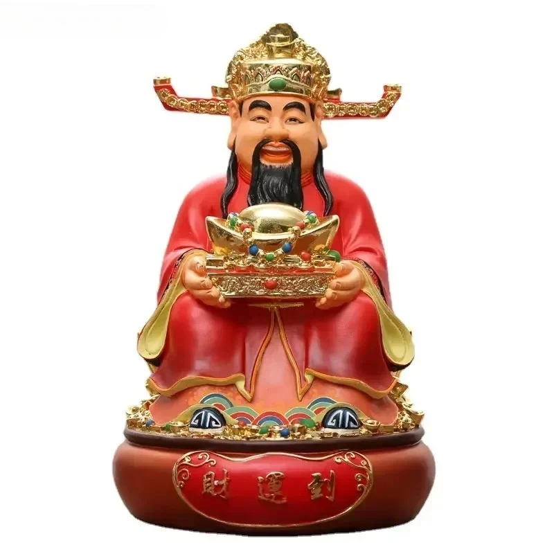 Resin God of Wealth Recruits God of Wealth, Home Offering of God of Wealth,Opening of Store, Buddha Statue Decoration feng shui