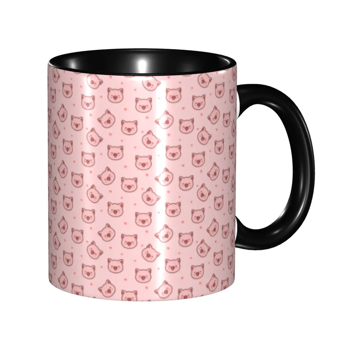 

DIY Pink Pig Face Cartoon Pattern Ceramic Mug Personalized Coffee Cup Creative Present