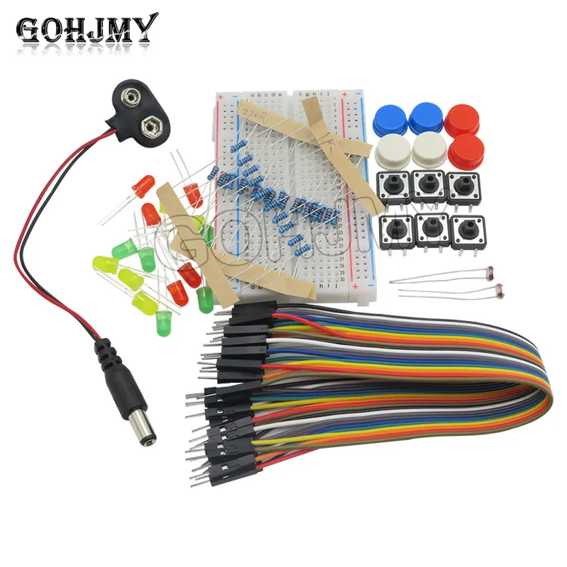 미니 브레드보드용 스타터 키트, LED 점퍼 와이어 단추, 아두이노 DIY 키트, UNO R3