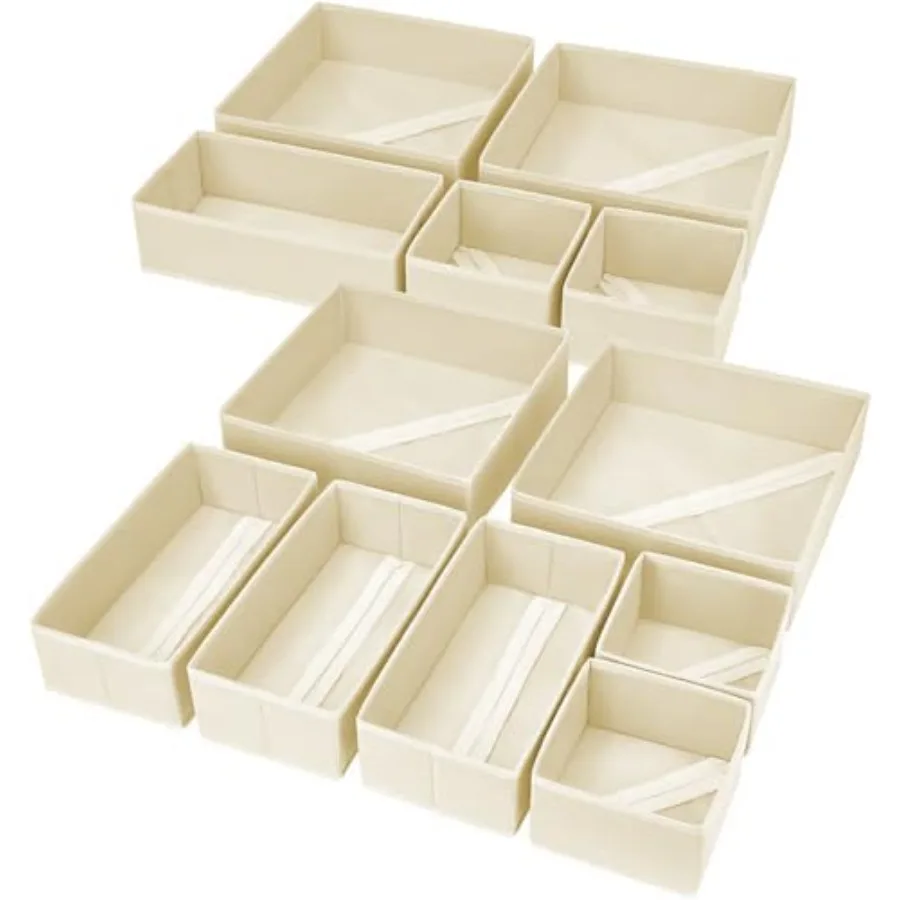 Homsorout 12 Organiseurs de placard, tiroirs, boîte de rangement pliable en tissu, organisateur de sous-vêtements, organisateur