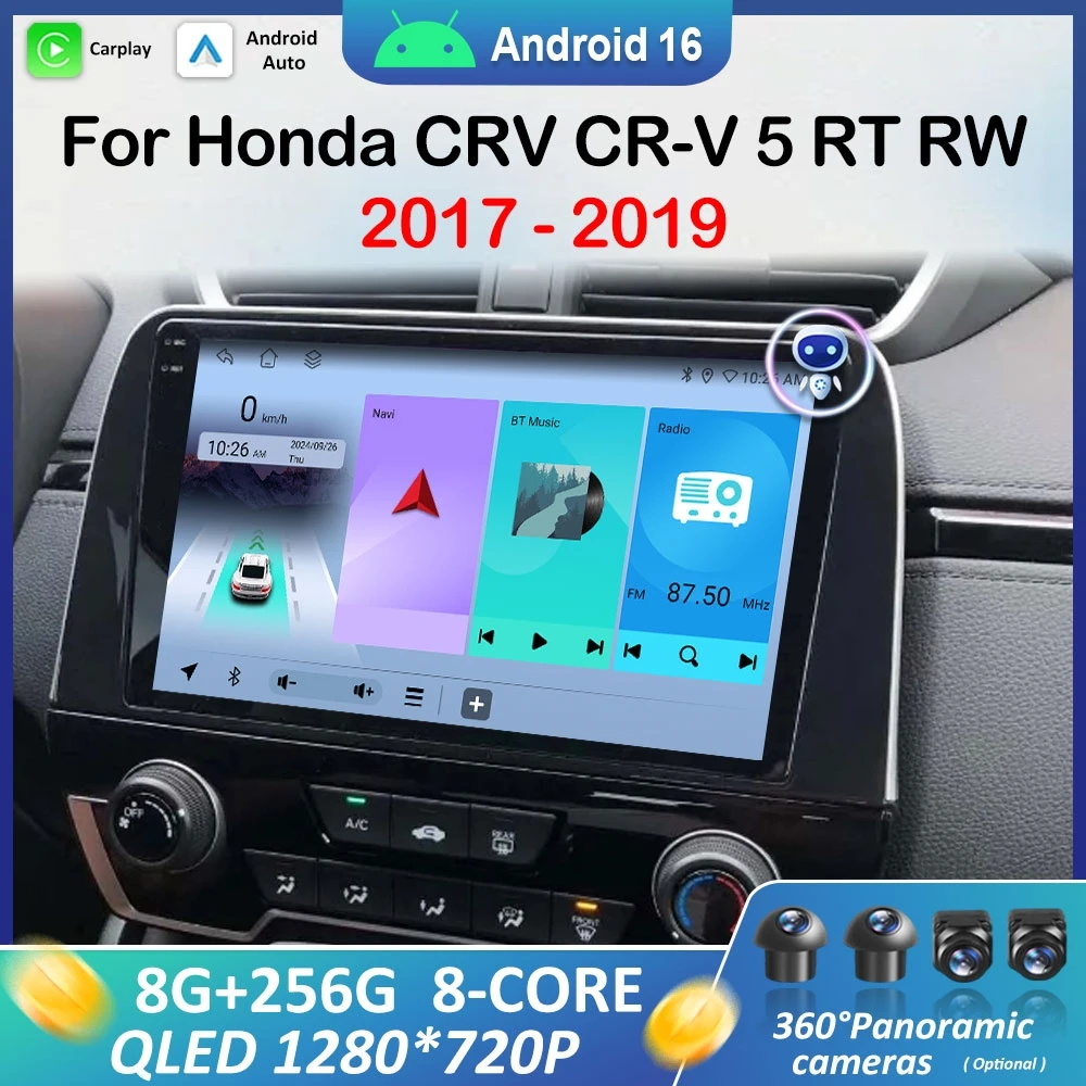 

for Honda CRV CR-V 5 RT RW 2017 2018 2019 Car Video Multimedia Player WiFi GPS Navigation Android System 4G Carplay Accessories