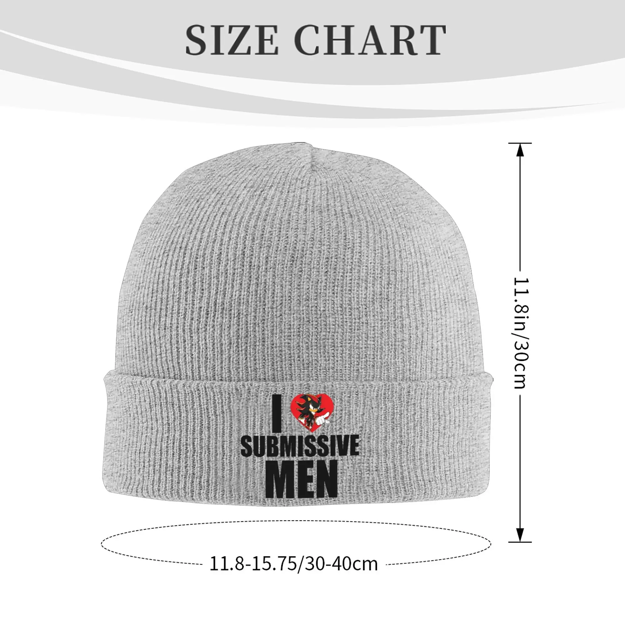 I Love Submissive Men shadows the hedgehog Knitted Hat for Women Men Skullies Beanies Autumn Winter Hats Acrylic  Casual Cap