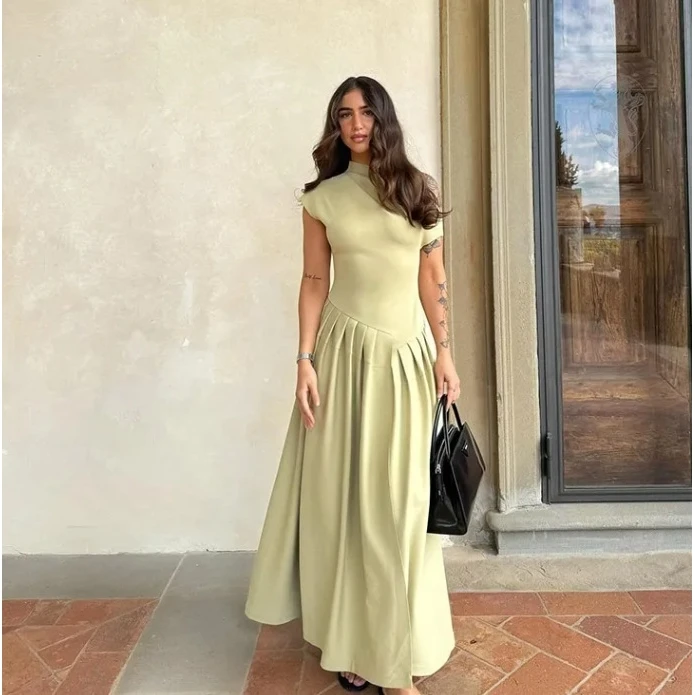 

Трансграничное круглое асимметричное платье oulder ort Sve Maxi Dr Женское модное вечернее платье для свидания