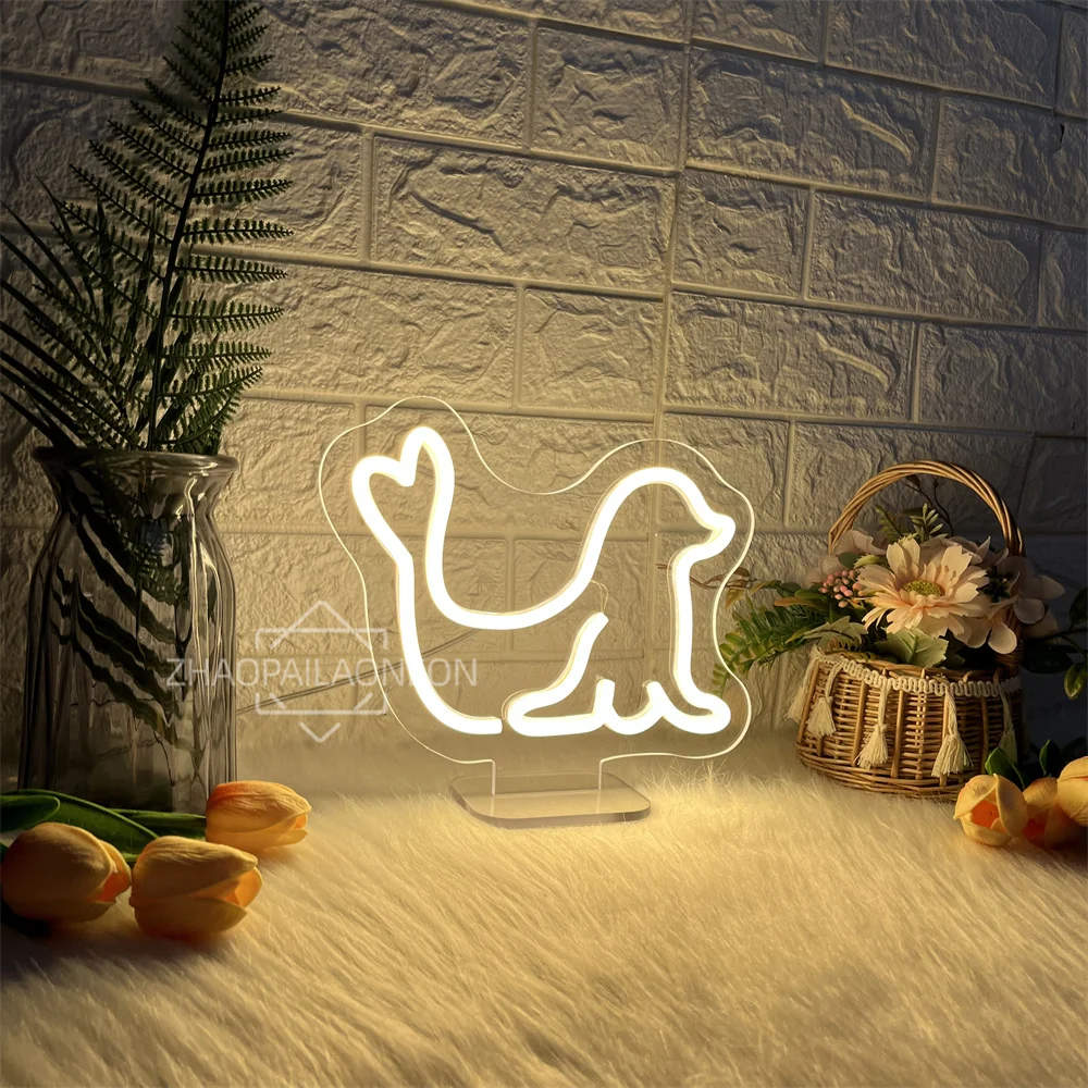 Dolphin Neon Sign for Home Room LED Neon Desk Lights Decor for Children Bedroom Decorations Night Light Creative Birthday Gift