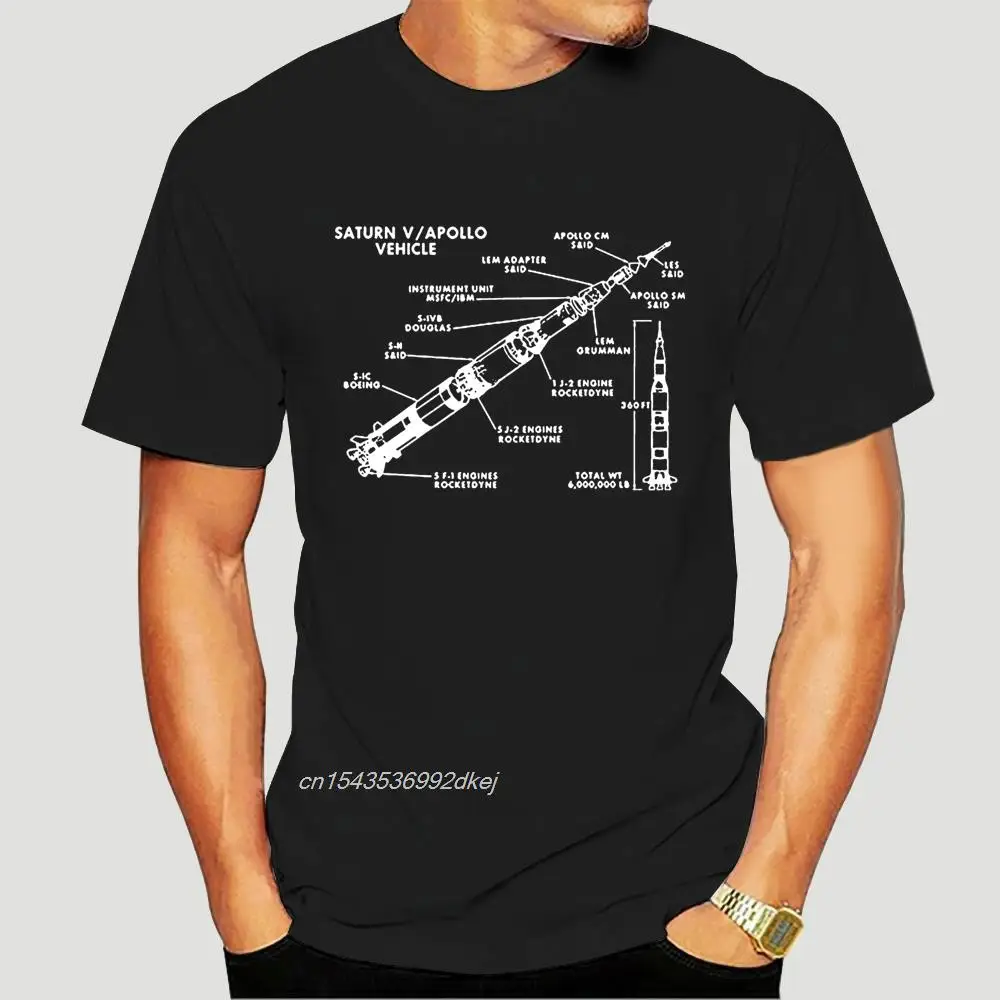 Not Just Nerds Saturn V Rocket Stages Blueprint Apollo Mission 5 T Shirt Mens Hot 2019  Short Sleeves T Shirt Tee Shirts 2323D